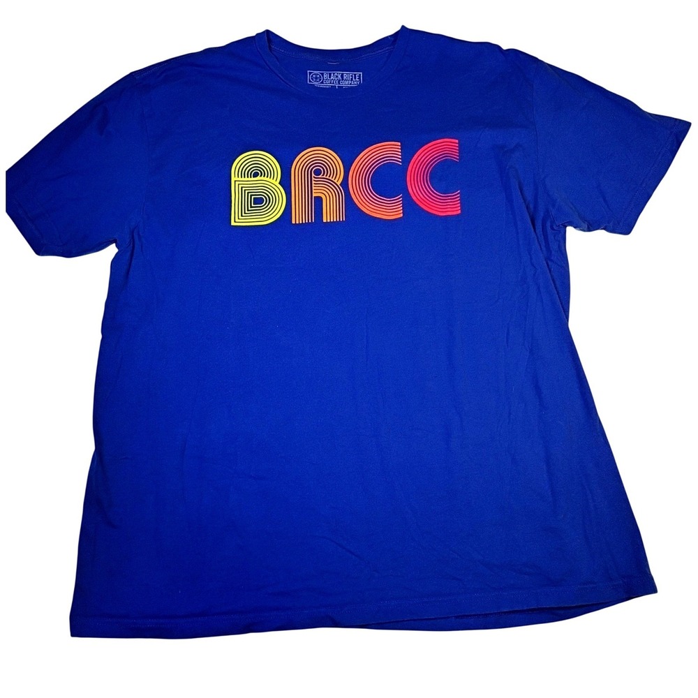 Black Rifle Coffee Company BRCC Blue Retro Graphic T-Shirt Mens XXL 2XL Cotton